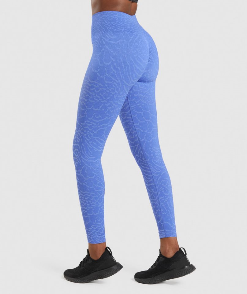 Legginsy Gymshark Adapt Animal Seamless Damskie Niebieskie | PL 532ZYF